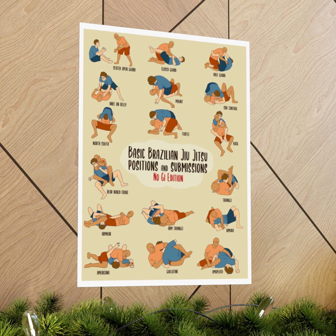 Brazilian Jiu Jitsu Positions and Submissions Print | HeavyBJJ